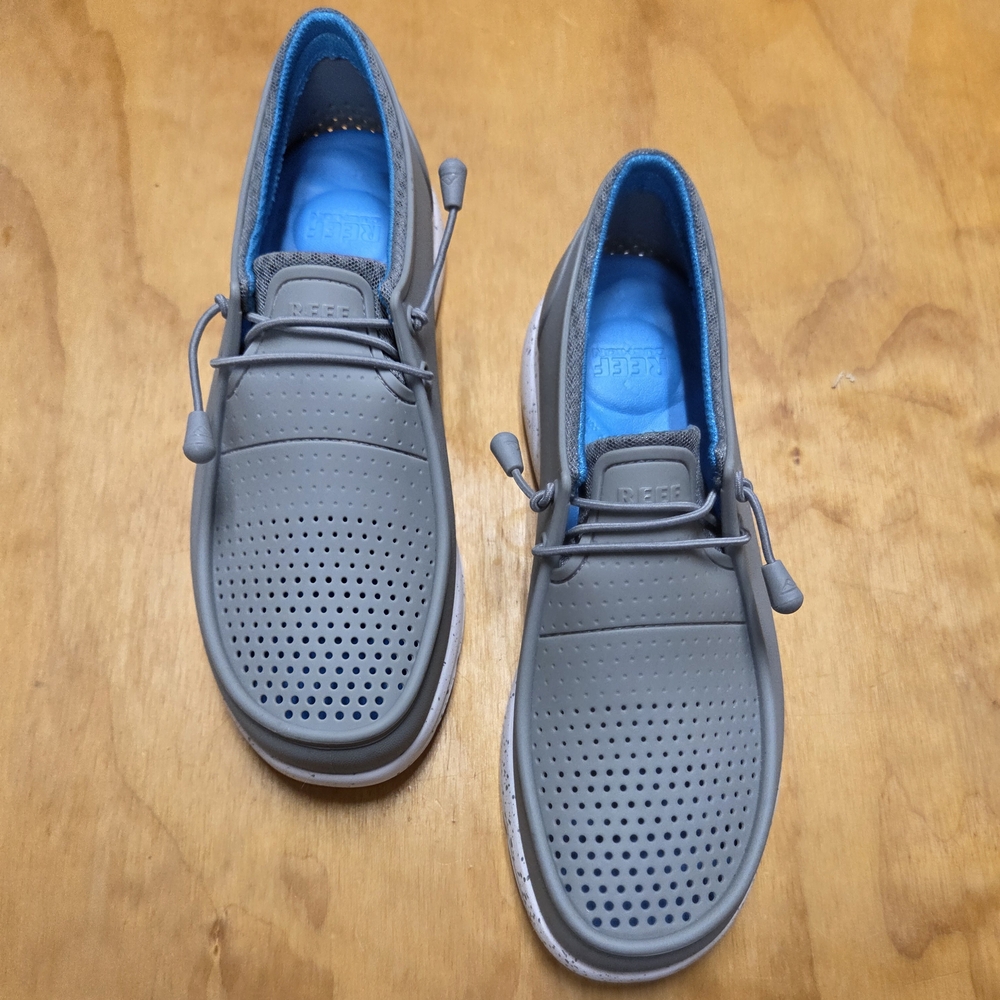 Reef Men's Perforated Gray Boat Shoes